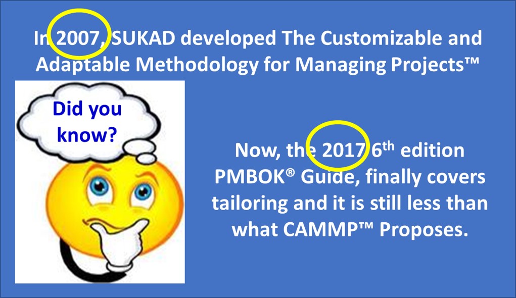 Tailoring in CAMMP versus PMBOK Guide